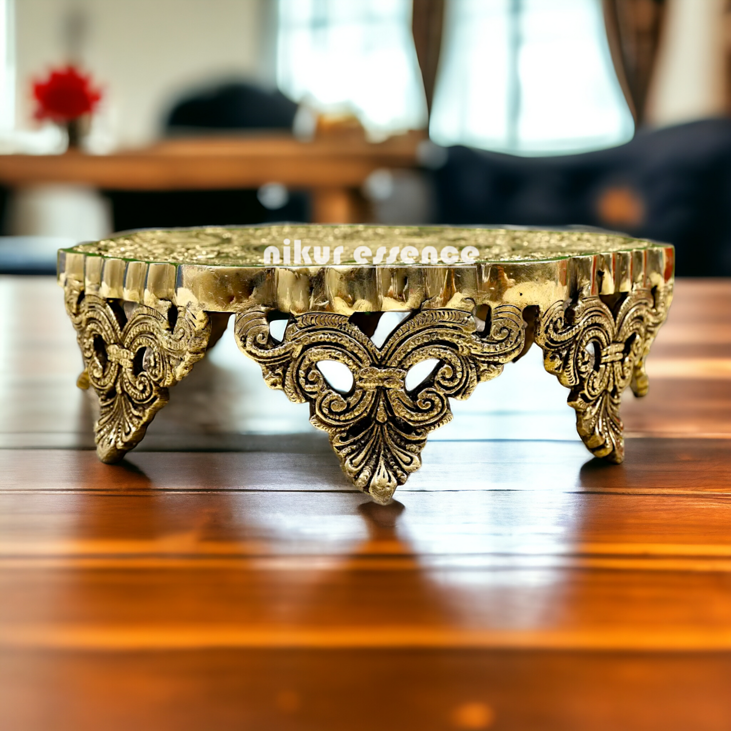 Pooja chowki with bird design Brass - 12 Inches Nikuressence