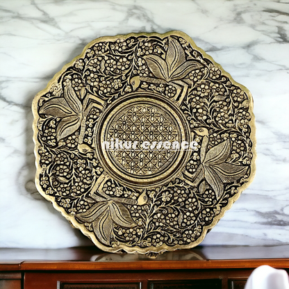 Pooja chowki with bird design Brass - 12 Inches Nikuressence