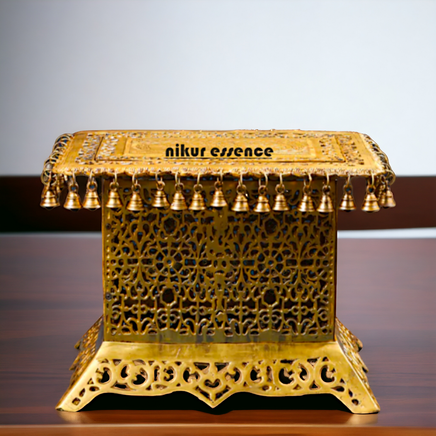 Brass chawki chowki stand with Bells Ghungroo - 15 Inches Nikuressence