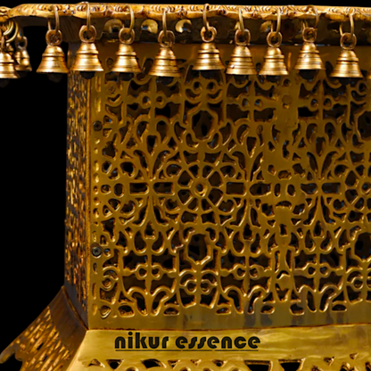 Brass chawki chowki stand with Bells Ghungroo - 15 Inches Nikuressence