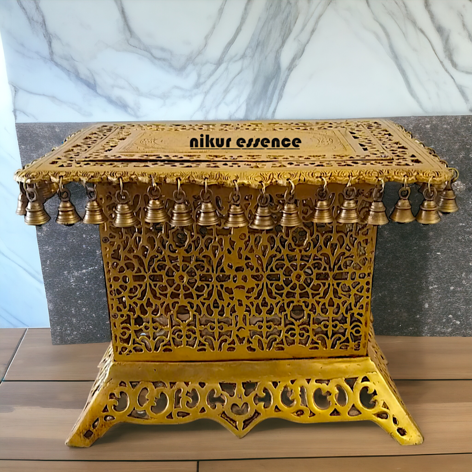 Large chowki table stand solid Brass - 15 inches Nikuressence