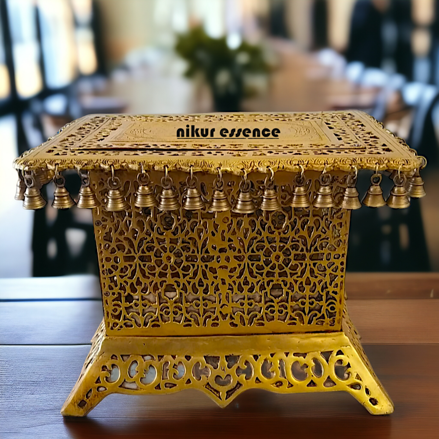 Large chowki table stand solid Brass - 15 inches Nikuressence