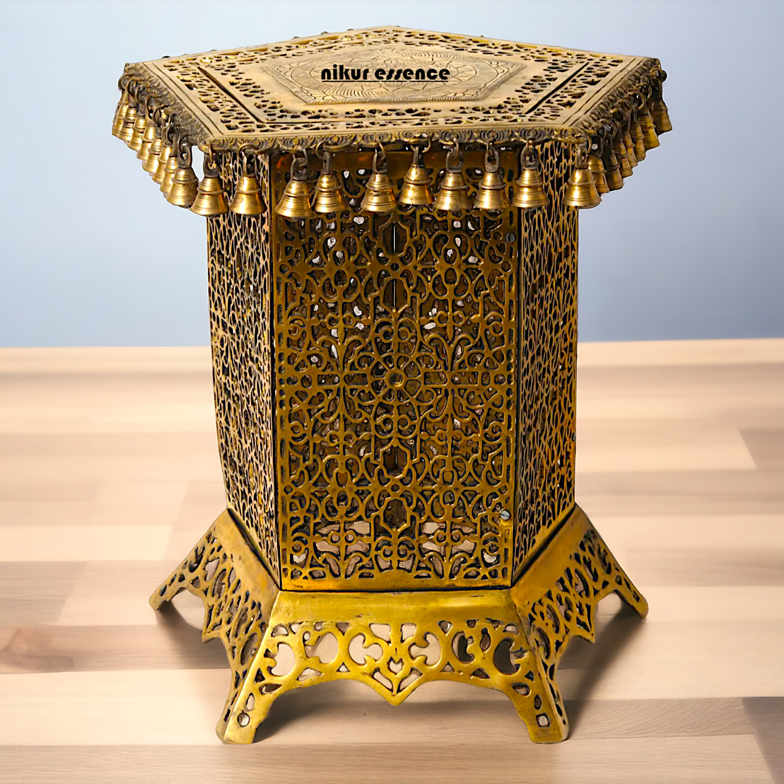 Pooja chowki table with stand Brass - 22 inches Nikuressence