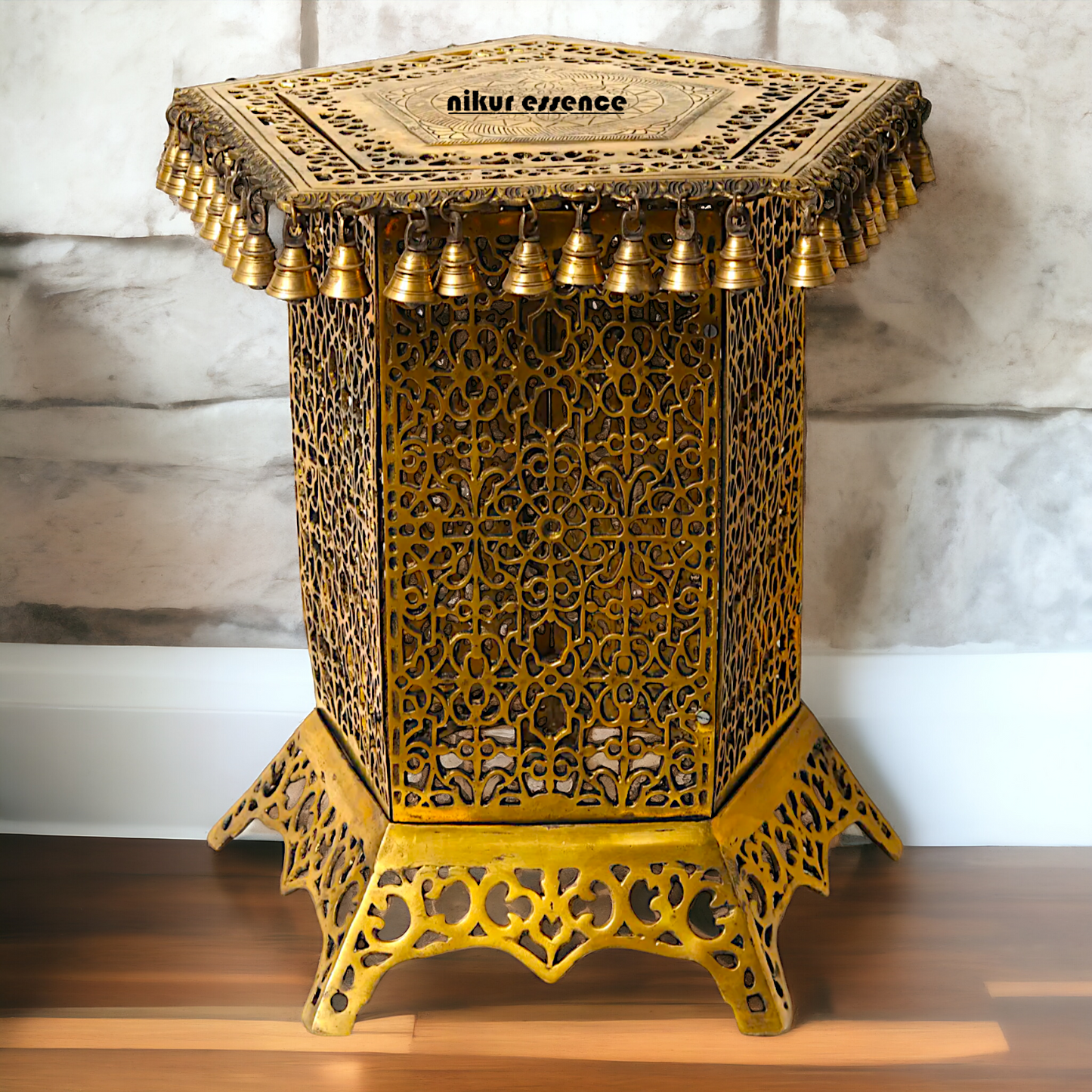Pooja chowki table with stand Brass - 22 inches Nikuressence