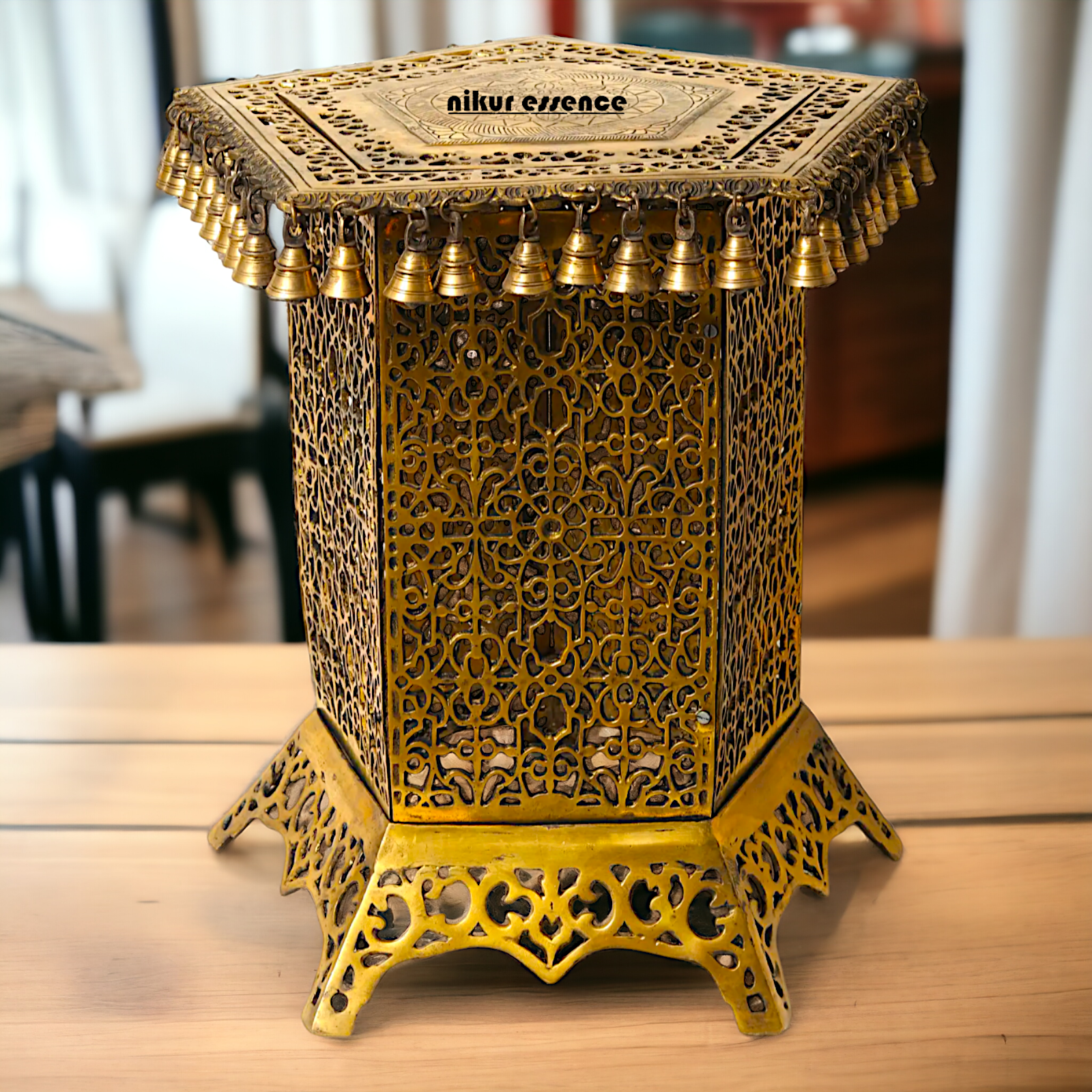 Pooja chowki table with stand Brass - 22 inches Nikuressence