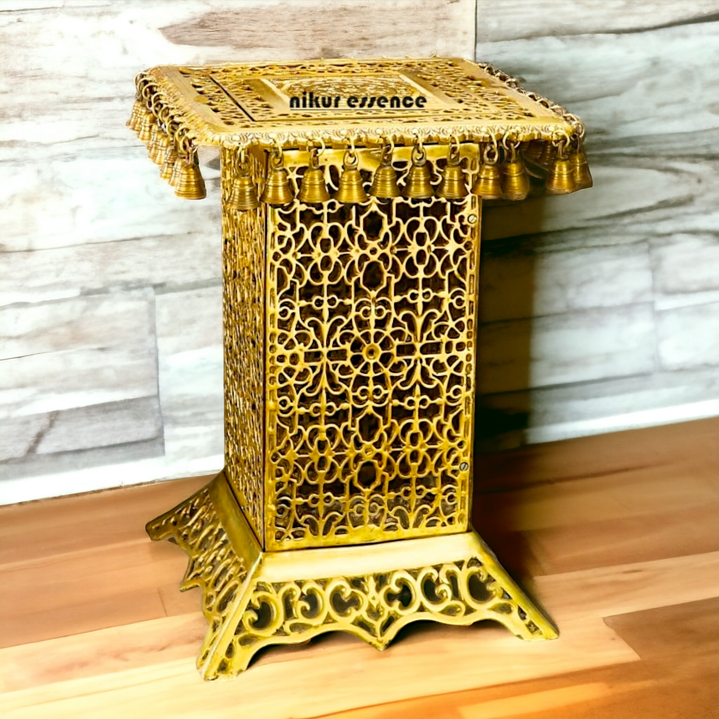 Big Chowki with Bells ghungroo Solid Brass - 21 inches Nikuressence