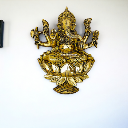 Ganesha wall hanging Brass Idol - 13 inches Nikuressence