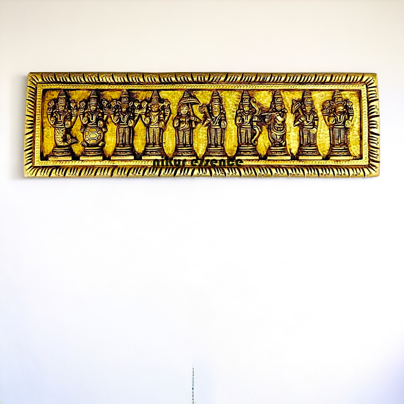 Brass Dashavtar wall hanging Idol - 4 inches Nikuressence