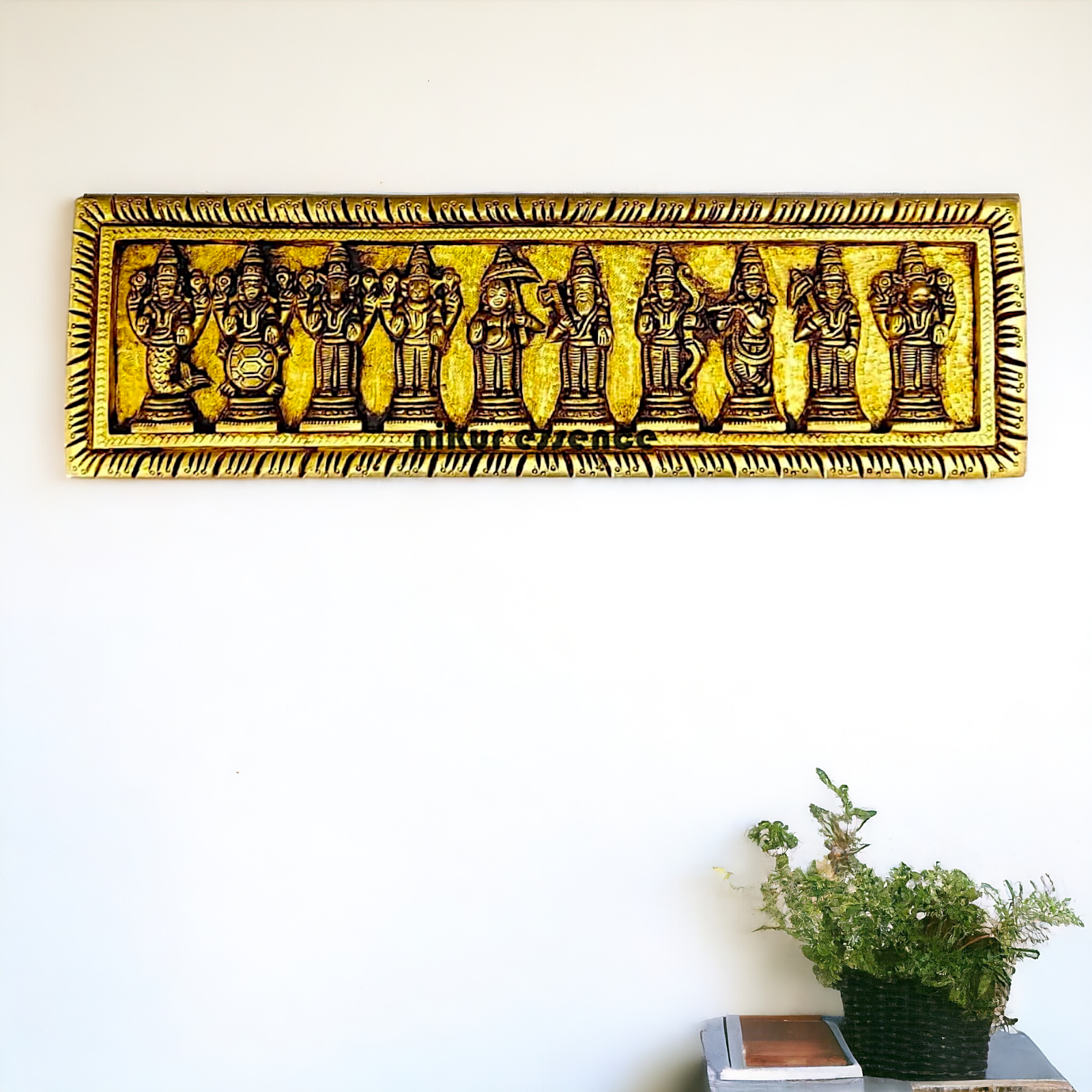 Brass Dashavtar wall hanging Idol - 4 inches Nikuressence