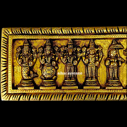 Brass Dashavtar wall hanging Idol - 4 inches Nikuressence