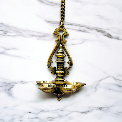 Brass Wall Hanging Five Diya - 25 inches Nikuressence