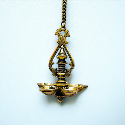Brass Wall Hanging Five Diya - 25 inches Nikuressence