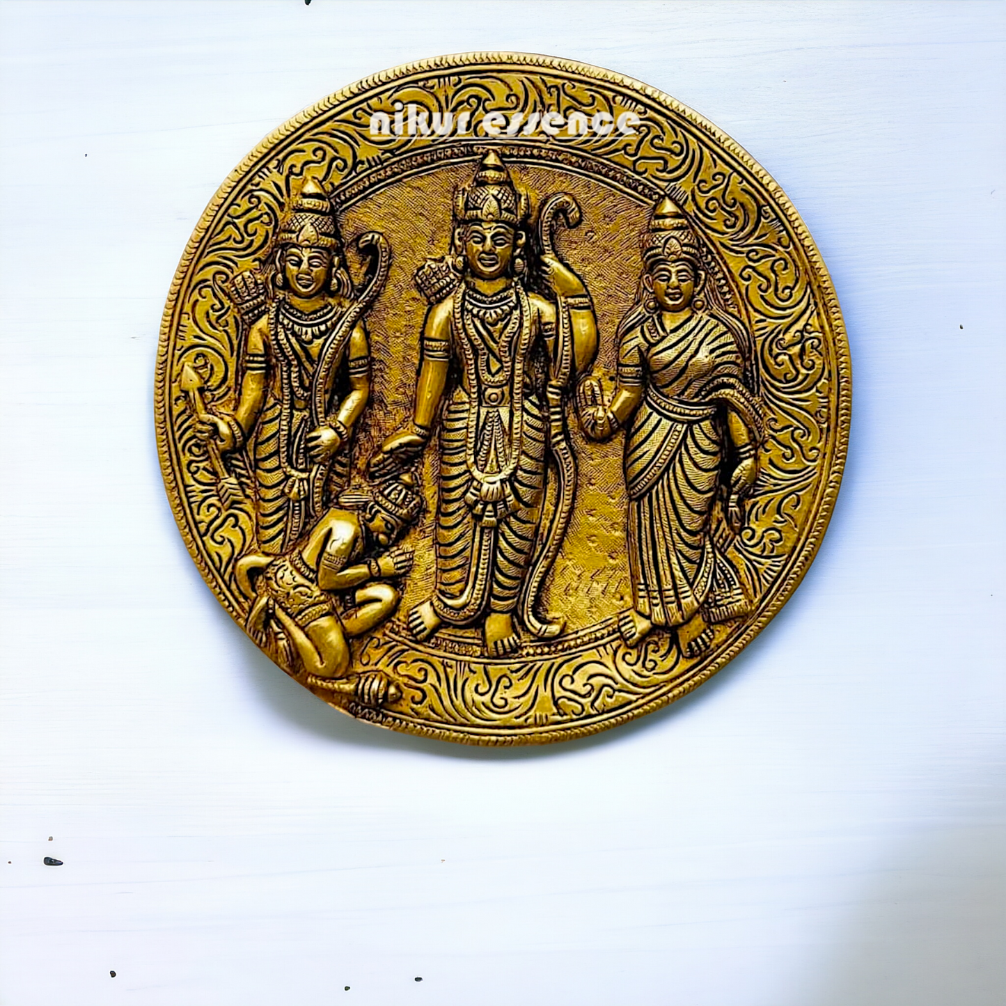 Ram Darbar wall hanging Brass Wall plate idol - 7.5 inches Nikuressence