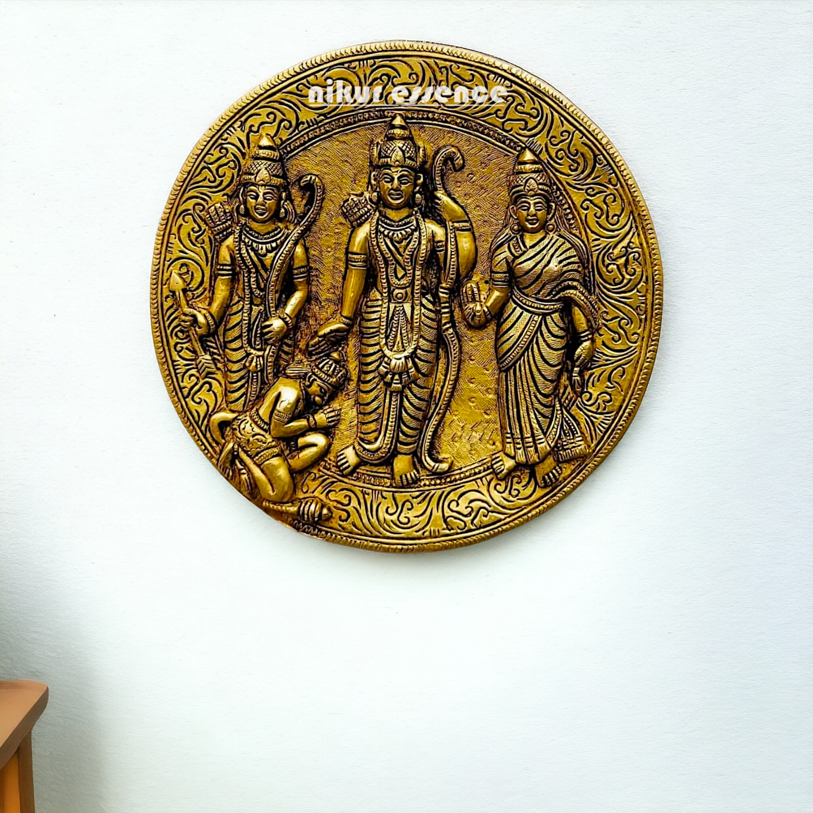 Ram Darbar wall hanging Brass Wall plate idol - 7.5 inches Nikuressence