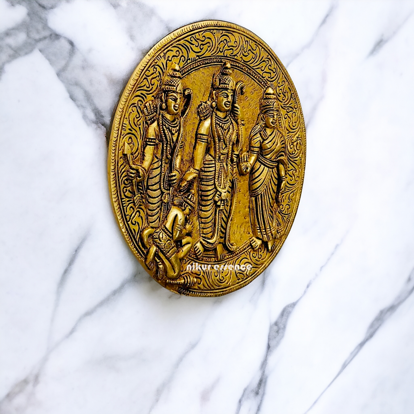 Ram Darbar wall hanging Brass Wall plate idol - 7.5 inches Nikuressence