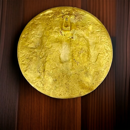 Gaja Lakshmi wall Hanging brass plate idol - 7.5 inches Nikuressence