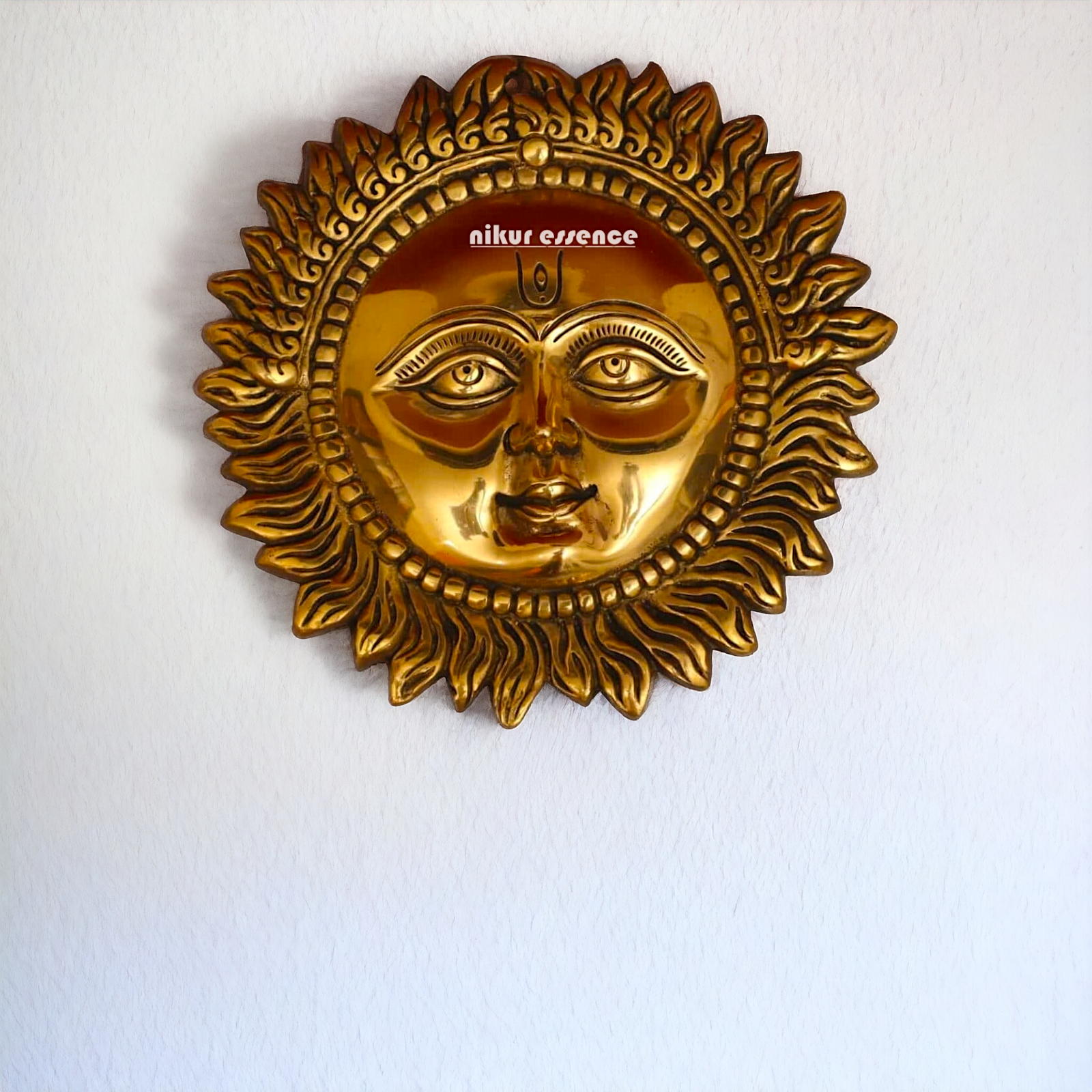 Brass Sun wall Hanging Plate Idol - 10.3 inches Nikuressence