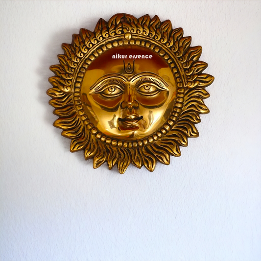 Brass Sun wall Hanging Plate Idol - 10.3 inches Nikuressence