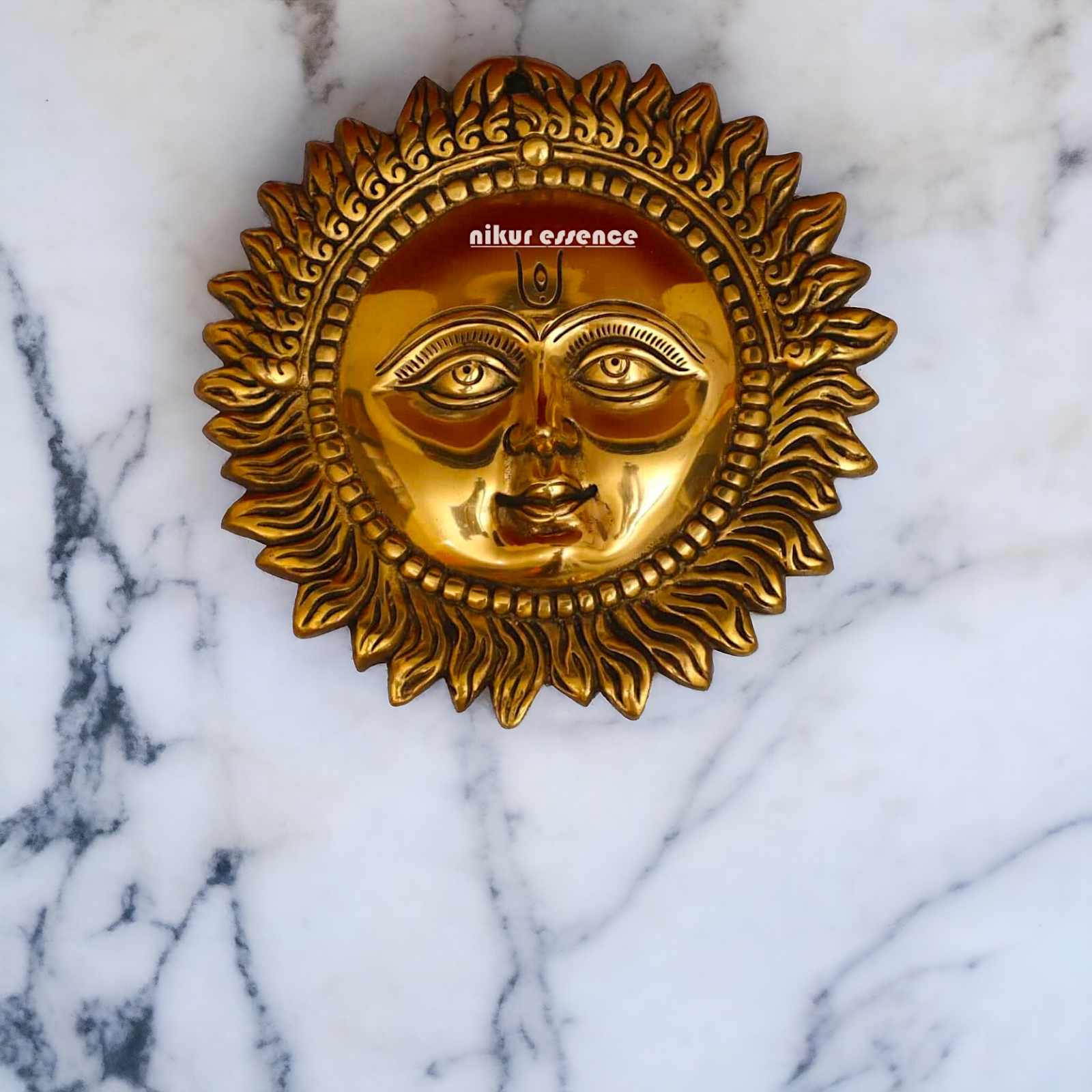 Brass Sun wall Hanging Plate Idol - 10.3 inches Nikuressence