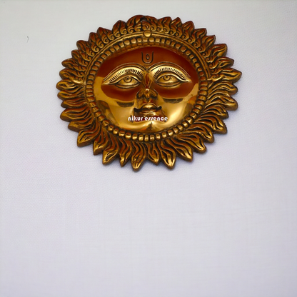 Brass Sun wall Hanging Plate Idol - 10.3 inches Nikuressence