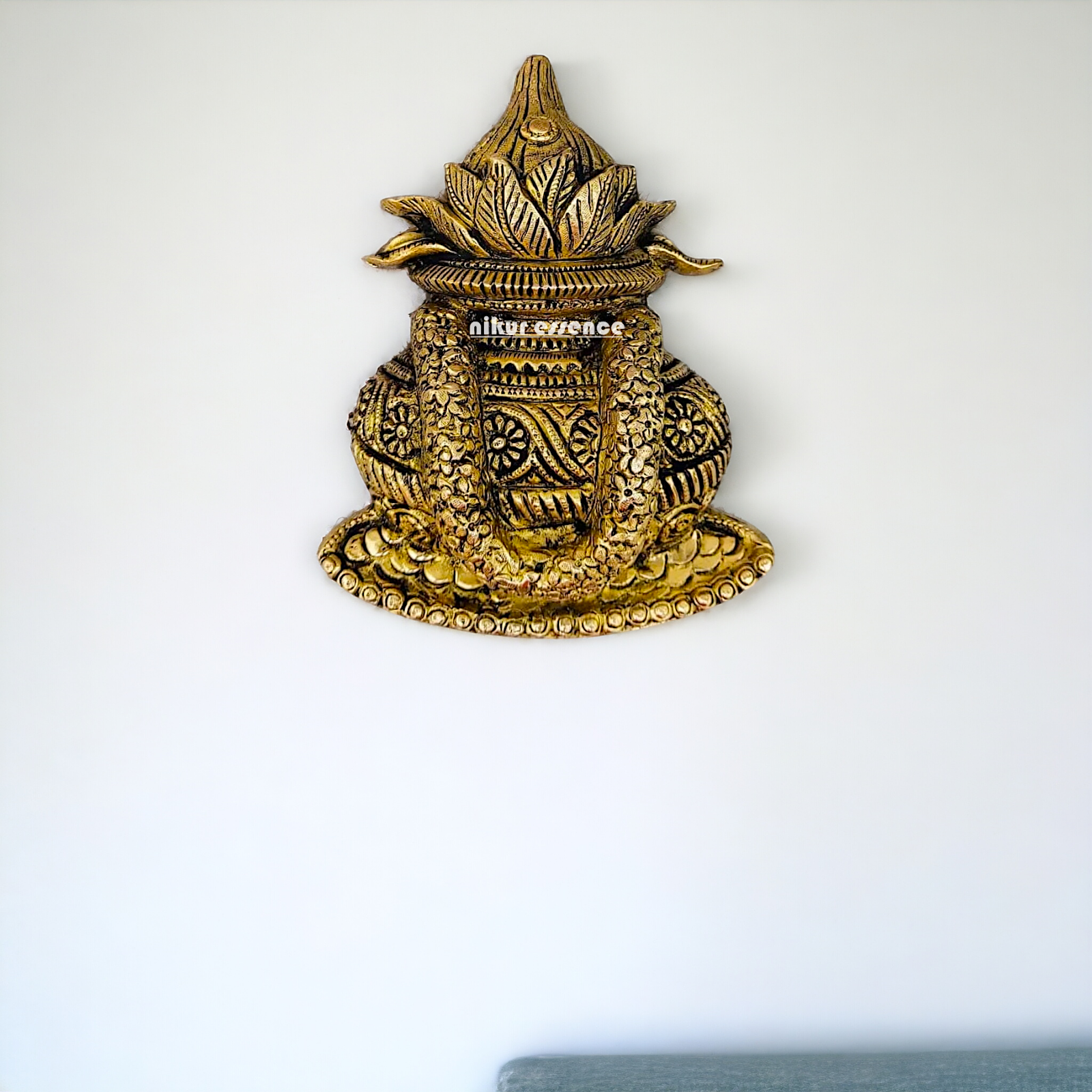 Brass Kalash wall hanging- 8 inches Nikuressence