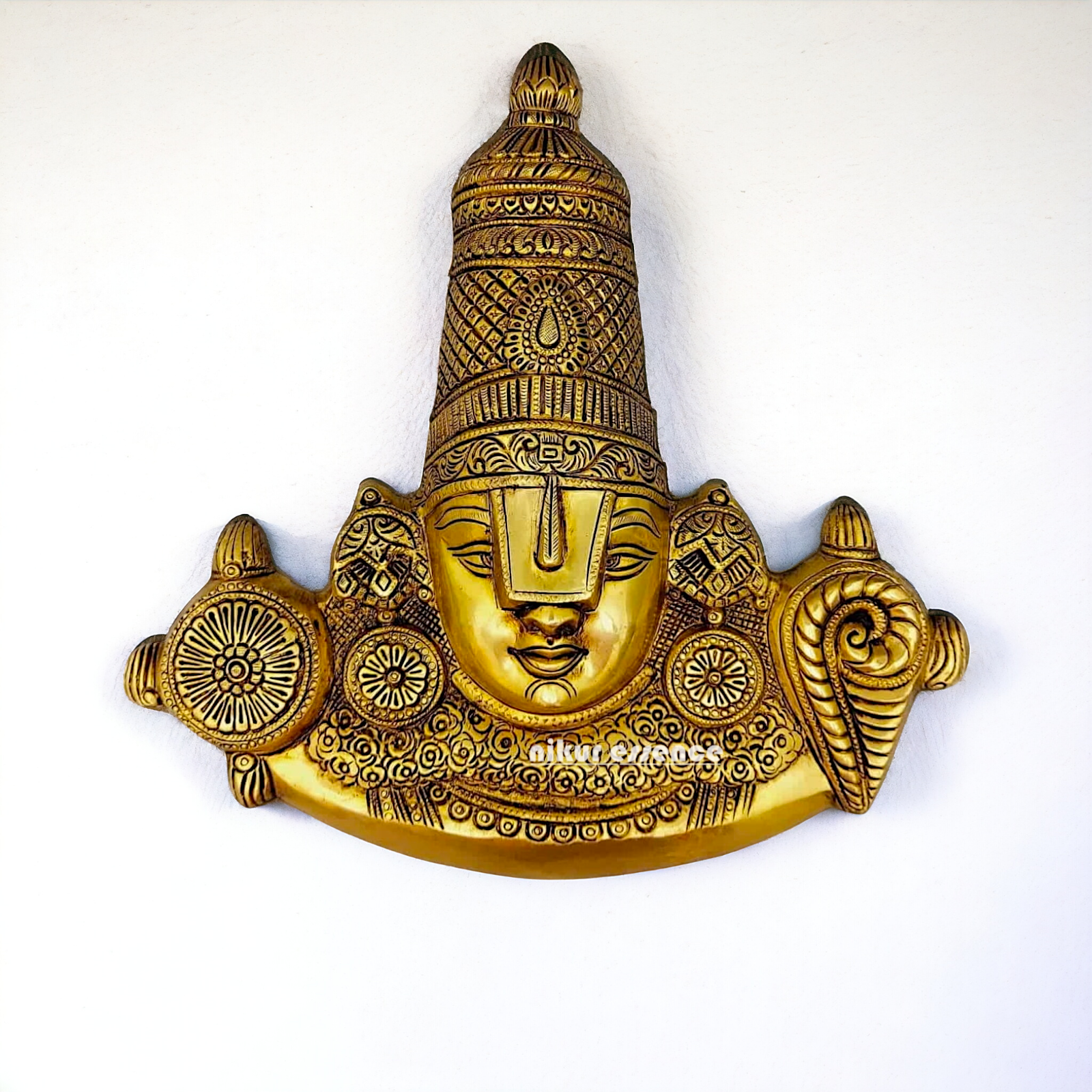 Brass Balaji wall hanging statue - 14.5 inches Nikuressence