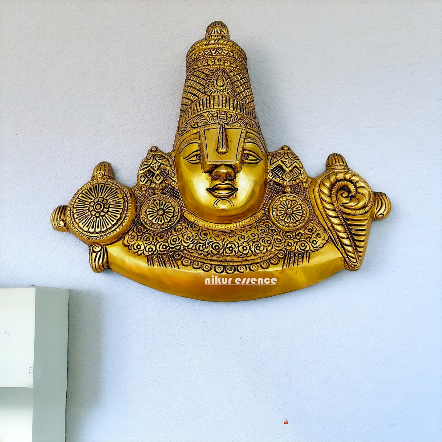 Brass Balaji wall hanging statue - 14.5 inches Nikuressence