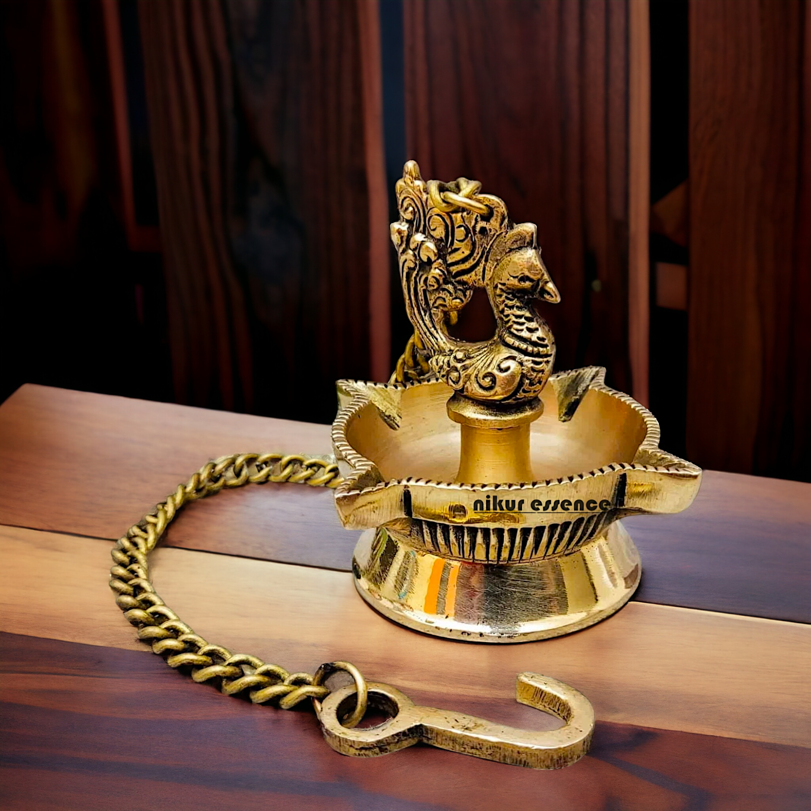 Wall Hanging Bird with Diya Brass - 15.8 inches Nikuressence