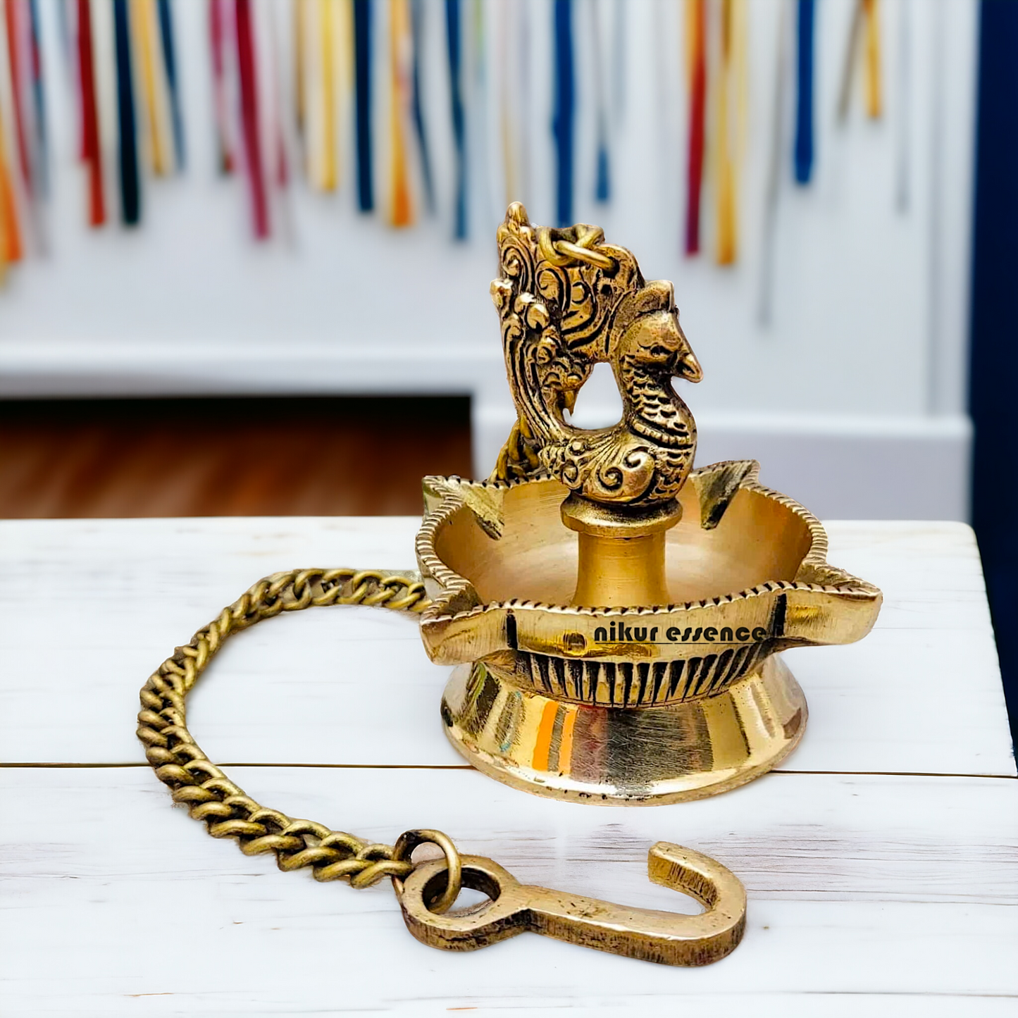 Wall Hanging Bird with Diya Brass - 15.8 inches Nikuressence