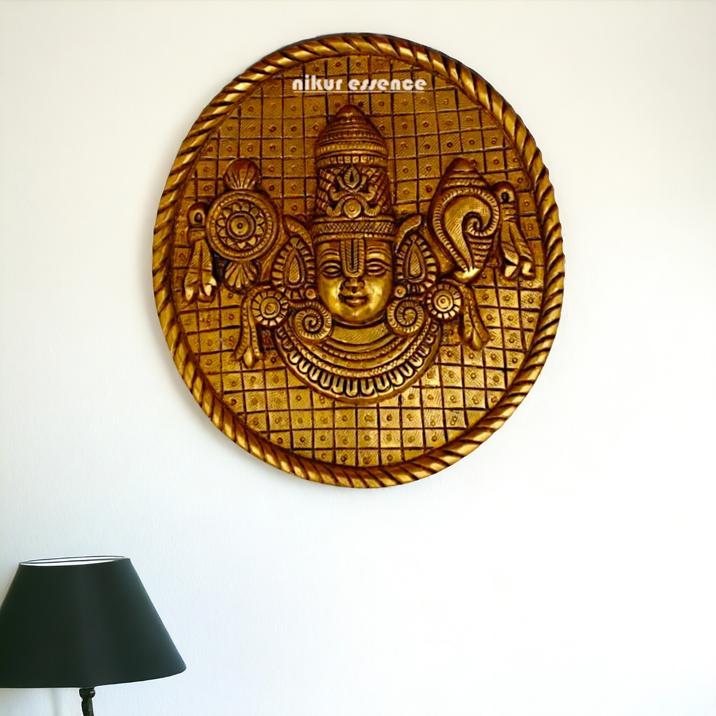 Balaji wall hanging pure Brass idol - 7.4 inches Nikuressence