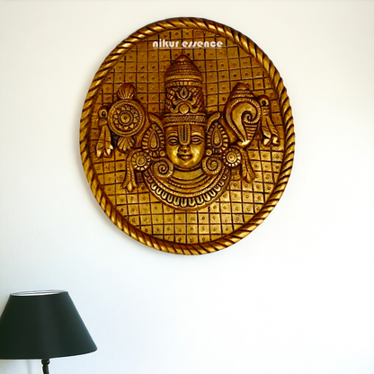 Balaji wall hanging pure Brass idol - 7.4 inches Nikuressence