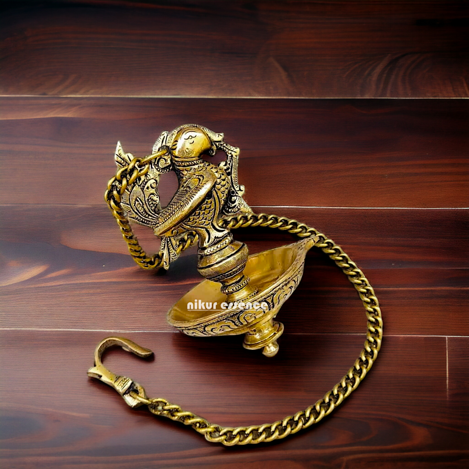 Brass Bird Diya wall hanging - 27 inches Nikuressence