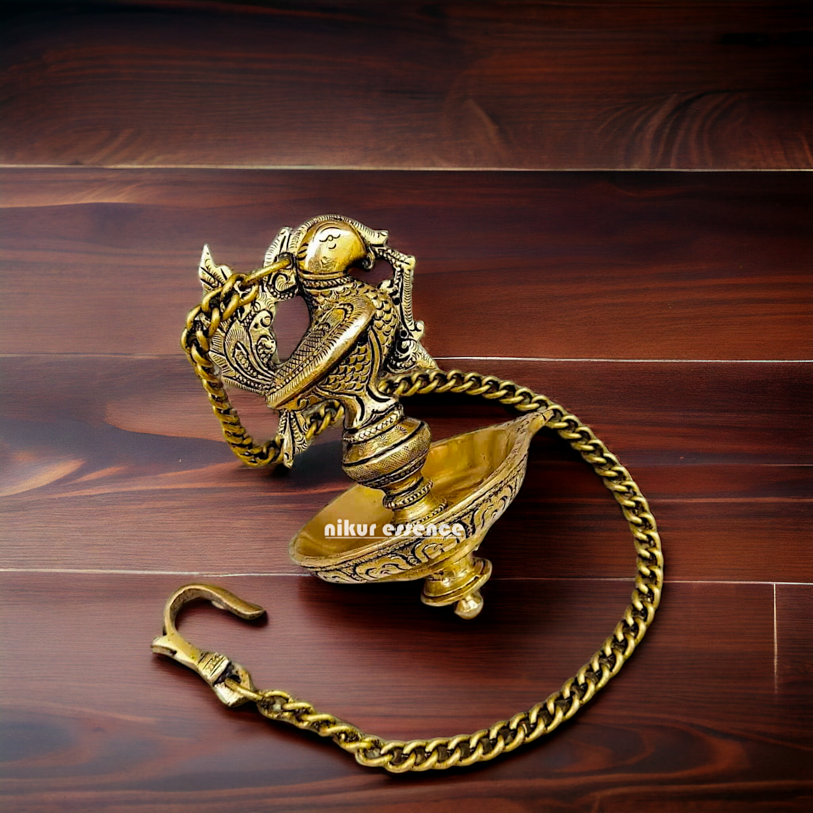 Brass Bird Diya wall hanging - 27 inches Nikuressence