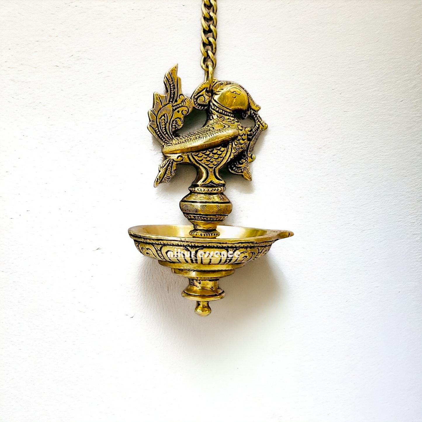 Brass Bird Diya wall hanging - 27 inches Nikuressence