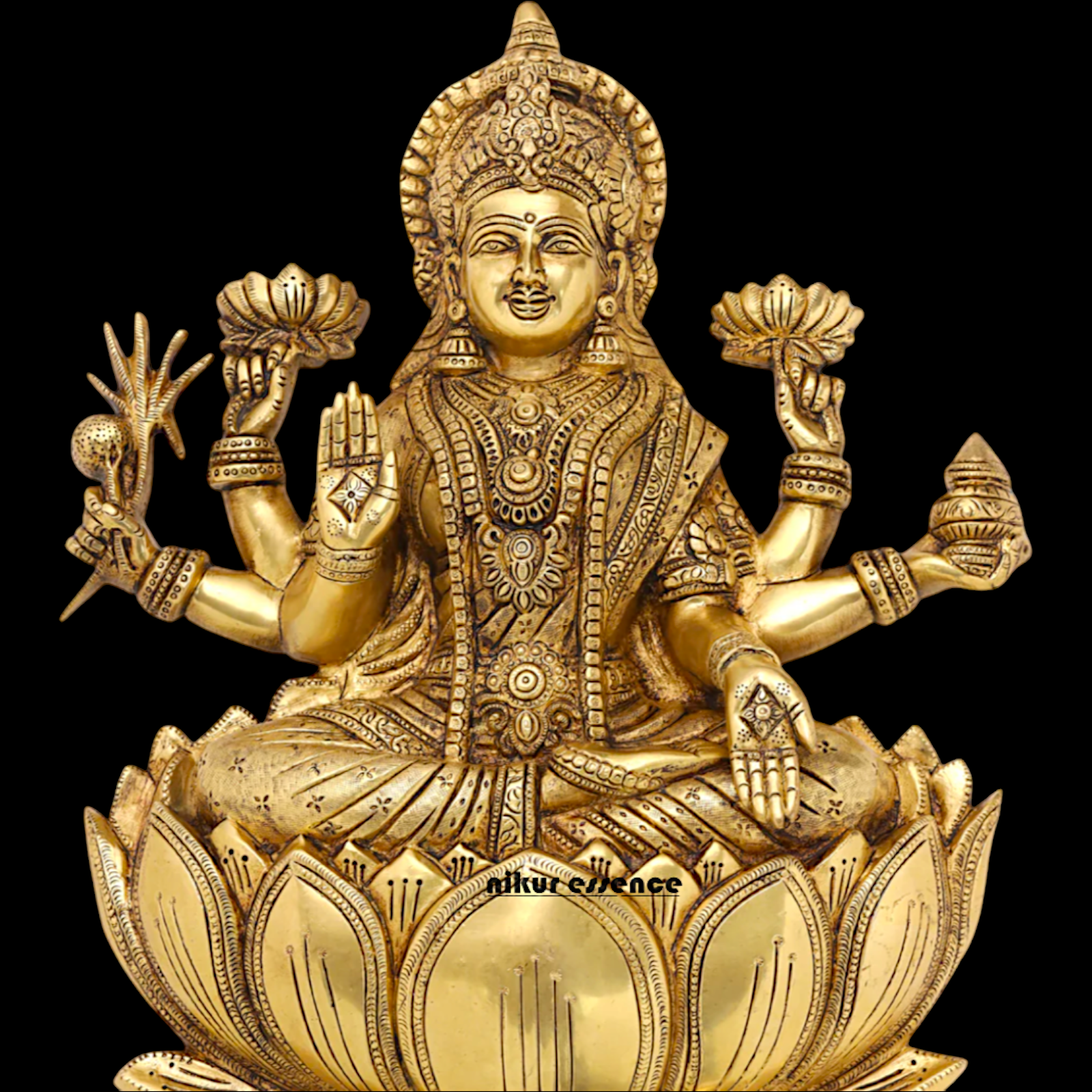 Ganesha Lakshmi pure Brass Wall hanging idol - 19 Inches Nikuressence