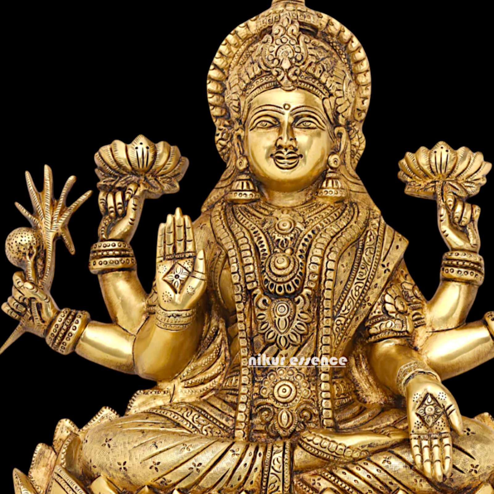 Ganesha Lakshmi pure Brass Wall hanging idol - 19 Inches Nikuressence