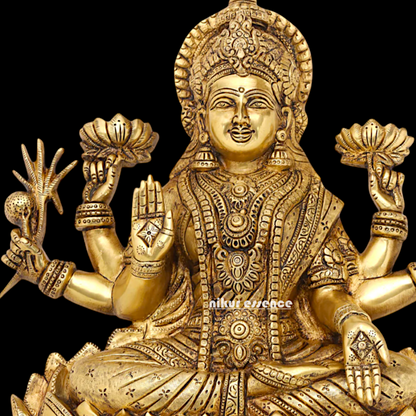 Ganesha Lakshmi pure Brass Wall hanging idol - 19 Inches Nikuressence