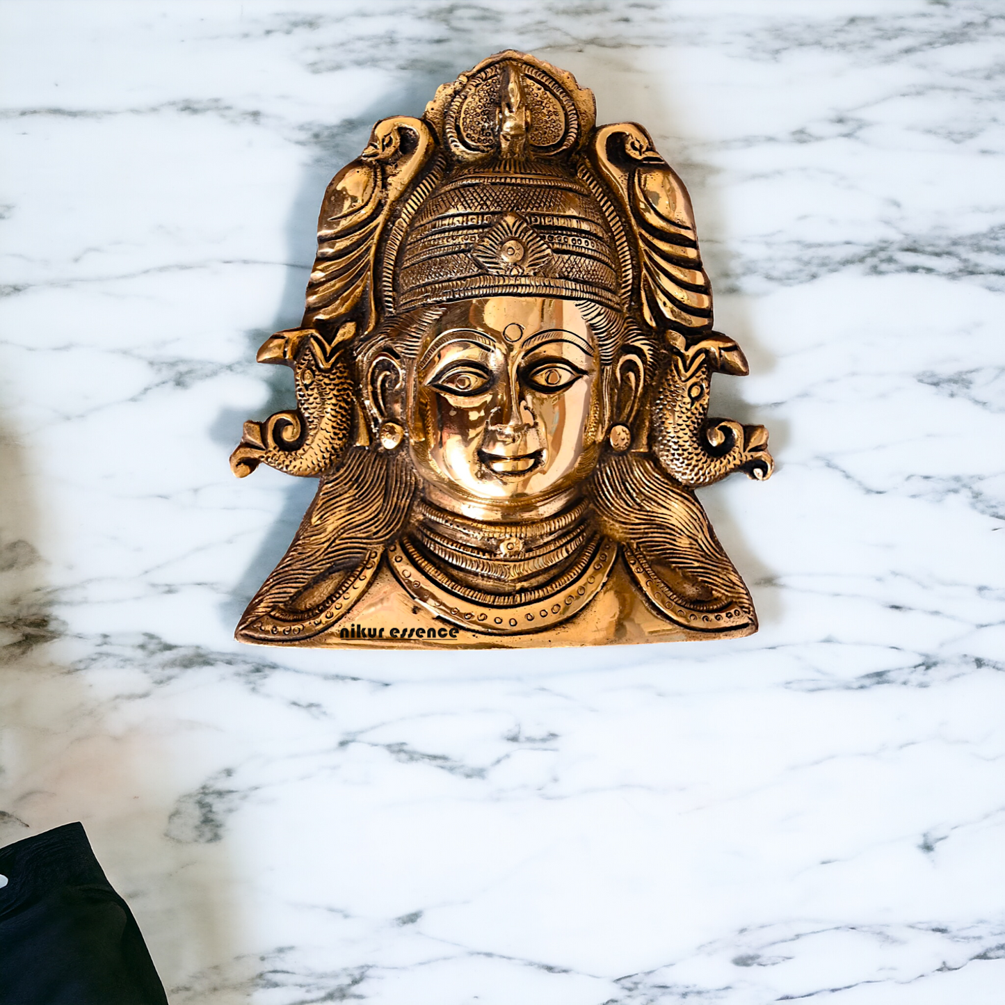 Parvati face wall hanging Solid Brass idol - 8 Inches Nikuressence