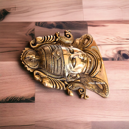 Parvati face wall hanging Solid Brass idol - 8 Inches Nikuressence