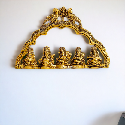 Ganesha Musical Brass wall Hanging - 7 Inches Nikuressence