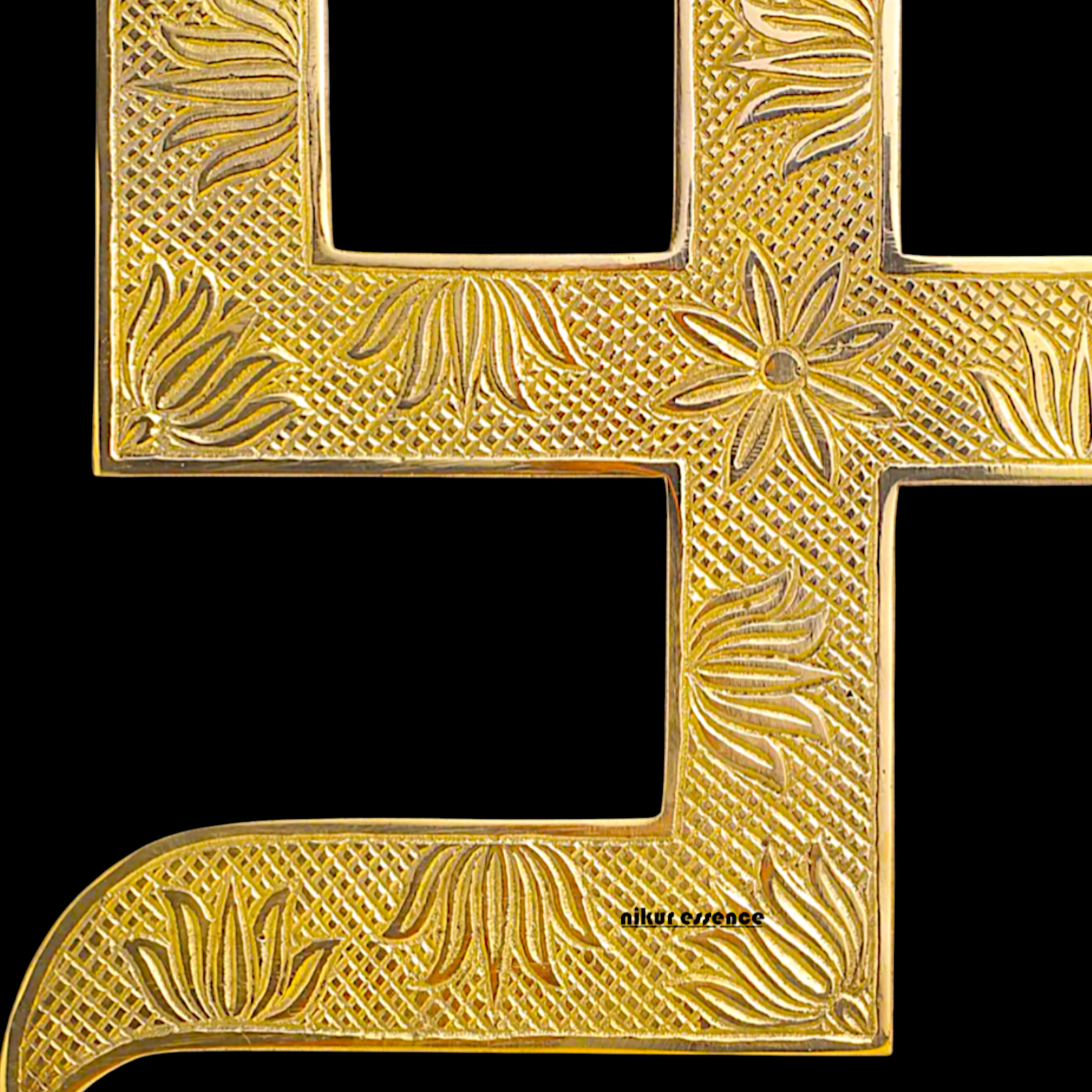 Swastik Brass wall hanging - 10 Inches Nikuressence