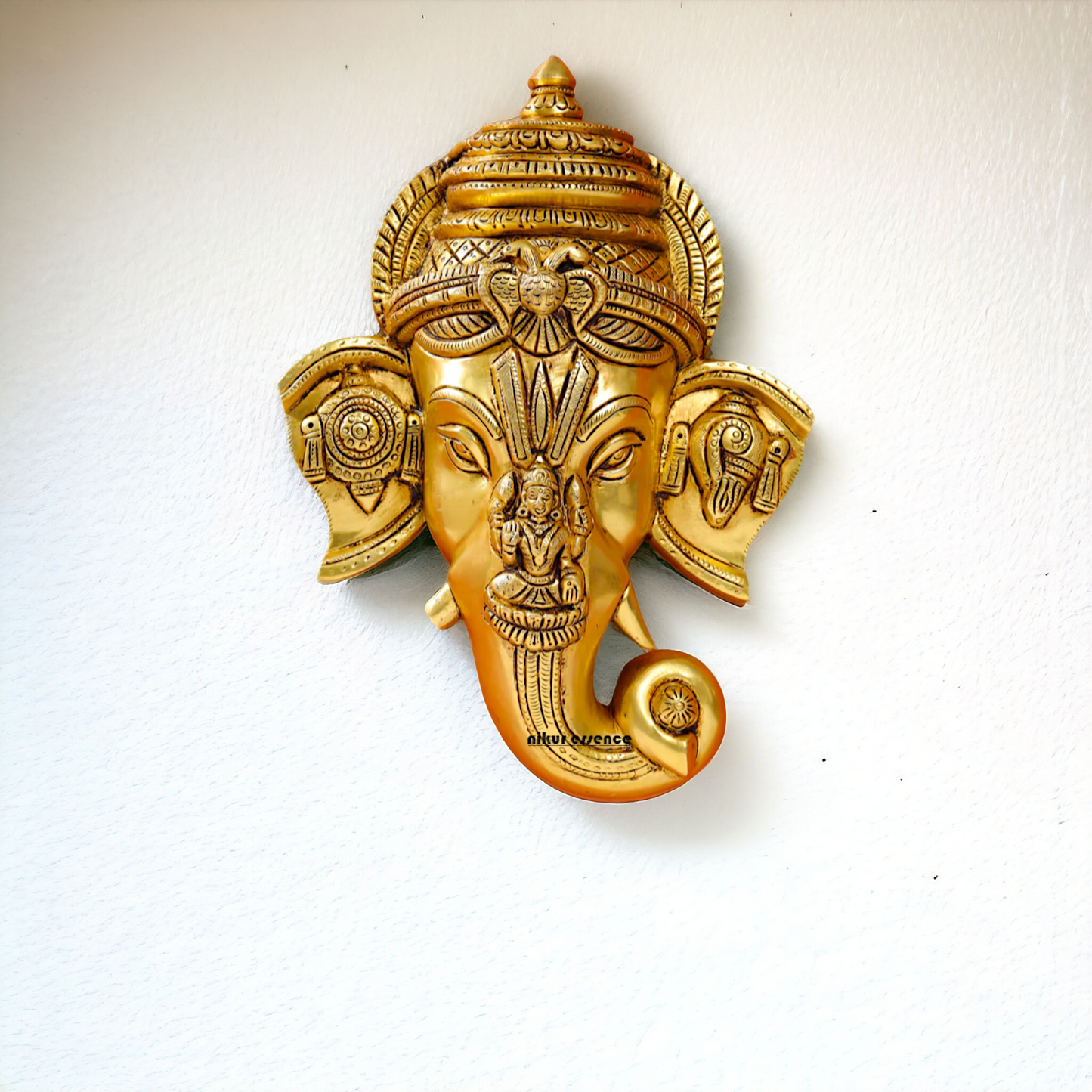 Brass Ganesha Ganpati wall hanging Plate - 12.5 Inches Nikuressence