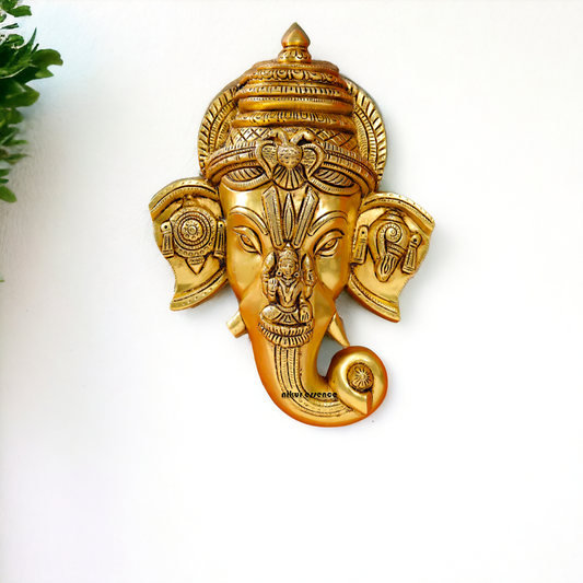 Brass Ganesha Ganpati wall hanging Plate - 12.5 Inches Nikuressence