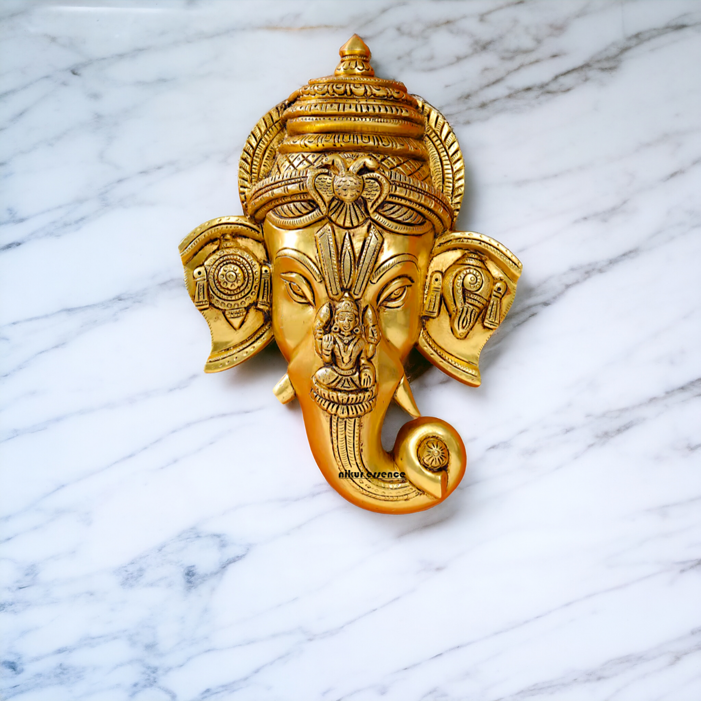 Brass Ganesha Ganpati wall hanging Plate - 12.5 Inches Nikuressence