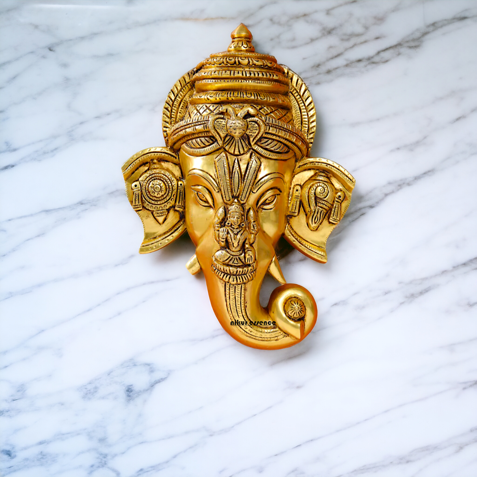Brass Ganesha Ganpati wall hanging Plate - 12.5 Inches Nikuressence