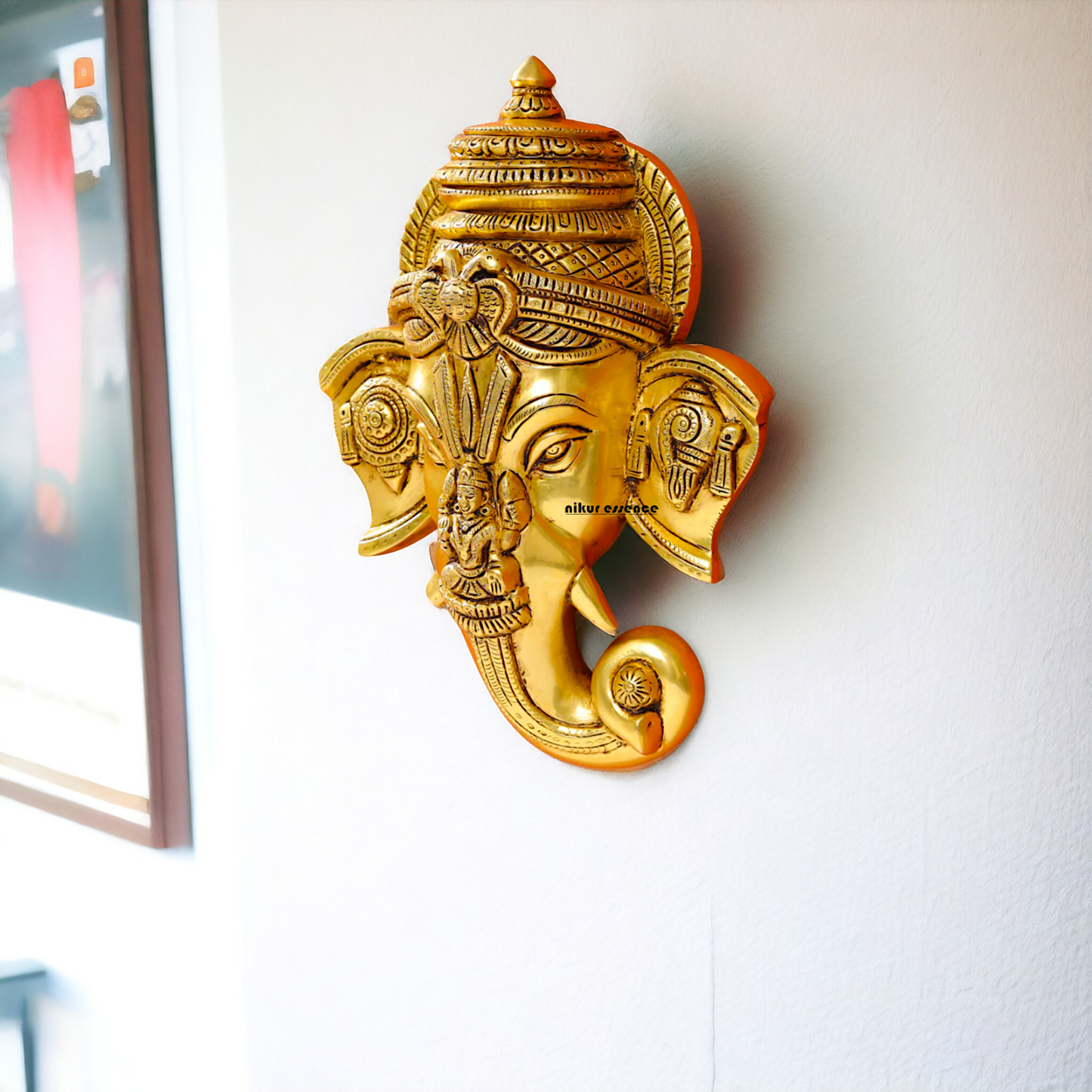 Brass Ganesha Ganpati wall hanging Plate - 12.5 Inches Nikuressence