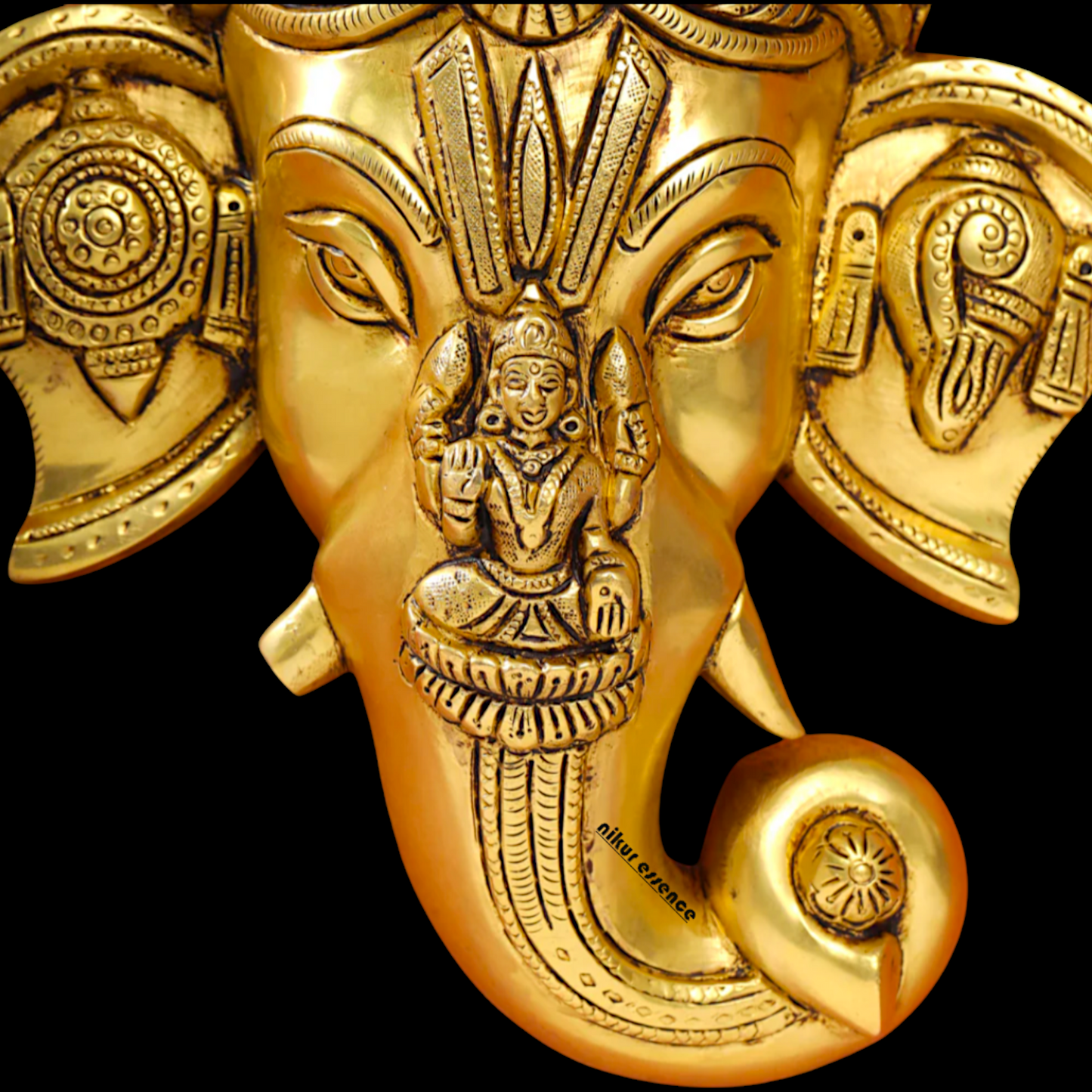Brass Ganesha Ganpati wall hanging Plate - 12.5 Inches Nikuressence