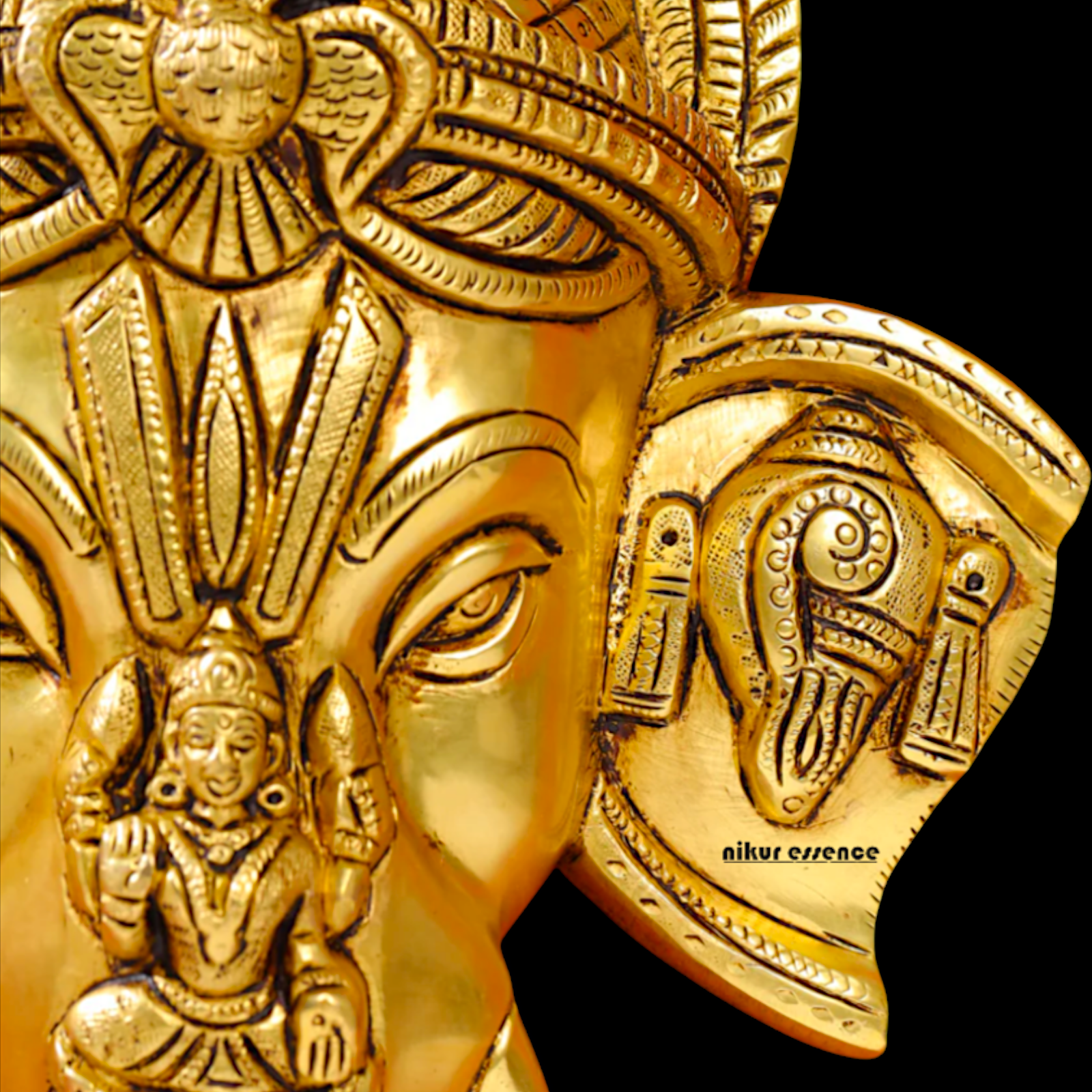 Brass Ganesha Ganpati wall hanging Plate - 12.5 Inches Nikuressence
