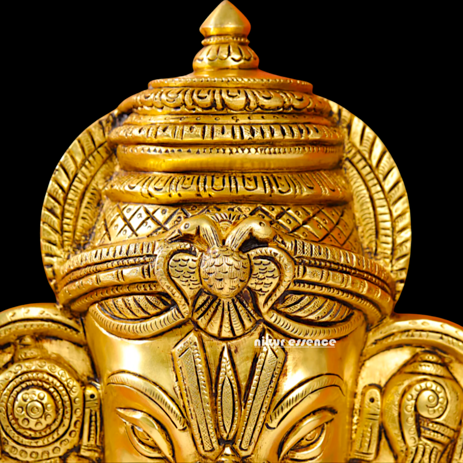 Brass Ganesha Ganpati wall hanging Plate - 12.5 Inches Nikuressence