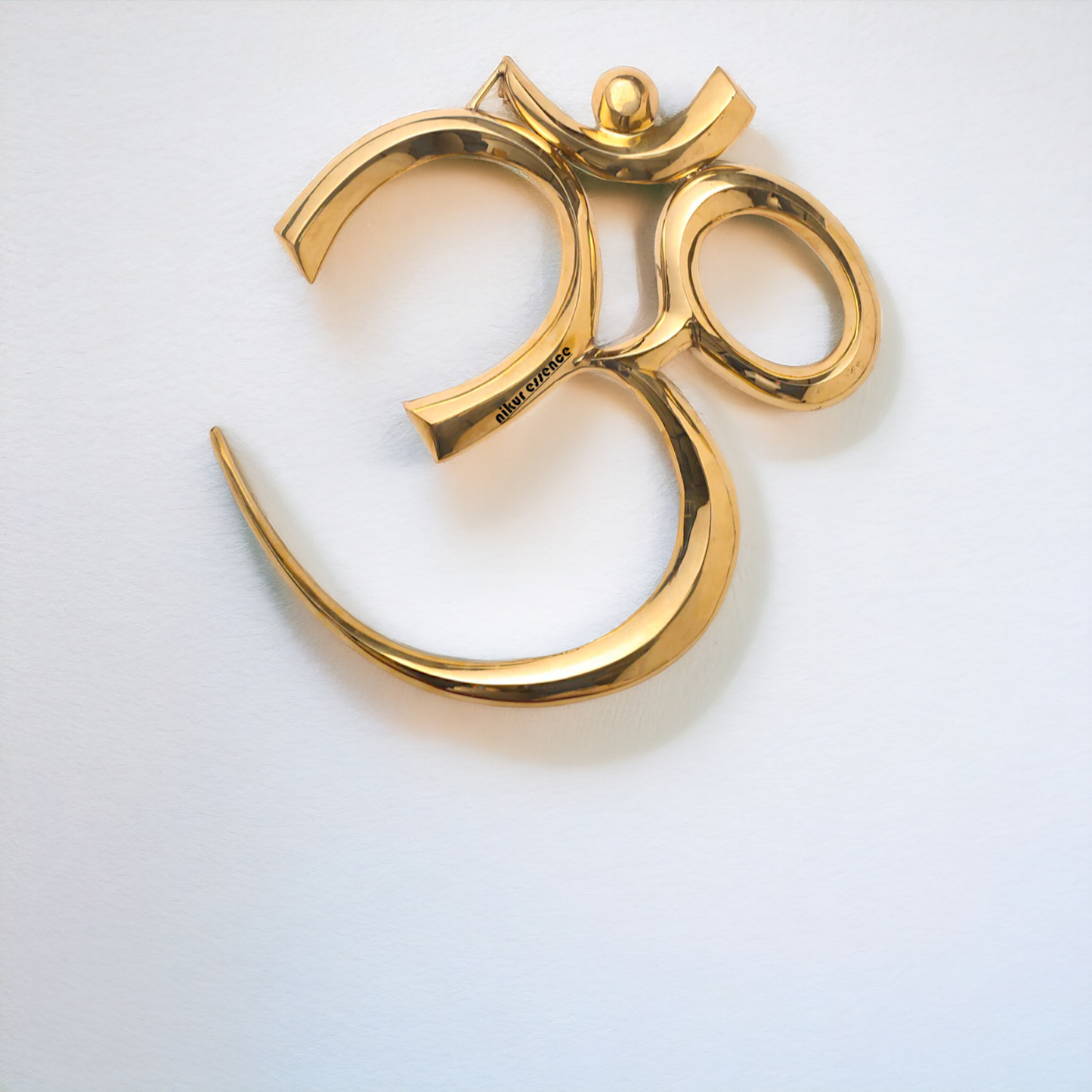 Solid Brass Om Symbol wall hanging Plate - 19 Inches Nikuressence